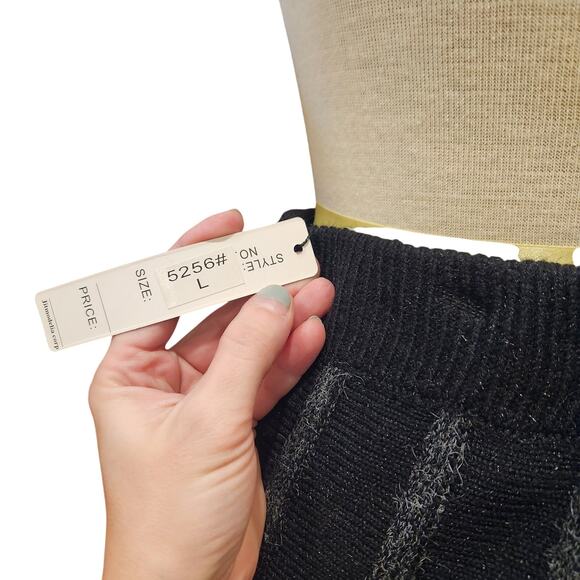 NWT ModeLia XL Black And Grey Pleated Peasant Skirt Wool - Picture 3 of 3